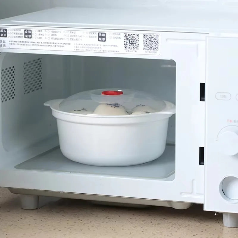 Microwave Oven Special Box Heated Soup Pot Rice Steamed Hot Steamed Buns With Lid Eco-friendly Food Grade Kitchen Tool