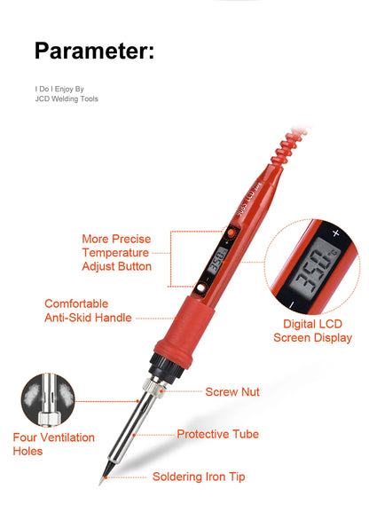 JCD Electric Soldering Iron Kit 80W LCD Digital Display Adjustable Temperature 220V/110V Solder Iron Welding Repair Tools 908S