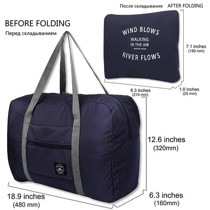 Waterproof Nylon Travel Bags Women Men Large Capacity Folding Duffle Bag Organizer Packing Cubes Luggage Girl Weekend Bag