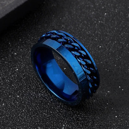 New Chain Rotatable Rings Spinner Chain Rotatable Couple Finger Rings for Women Man Punk Jewelry Bottle Opener Party Gift