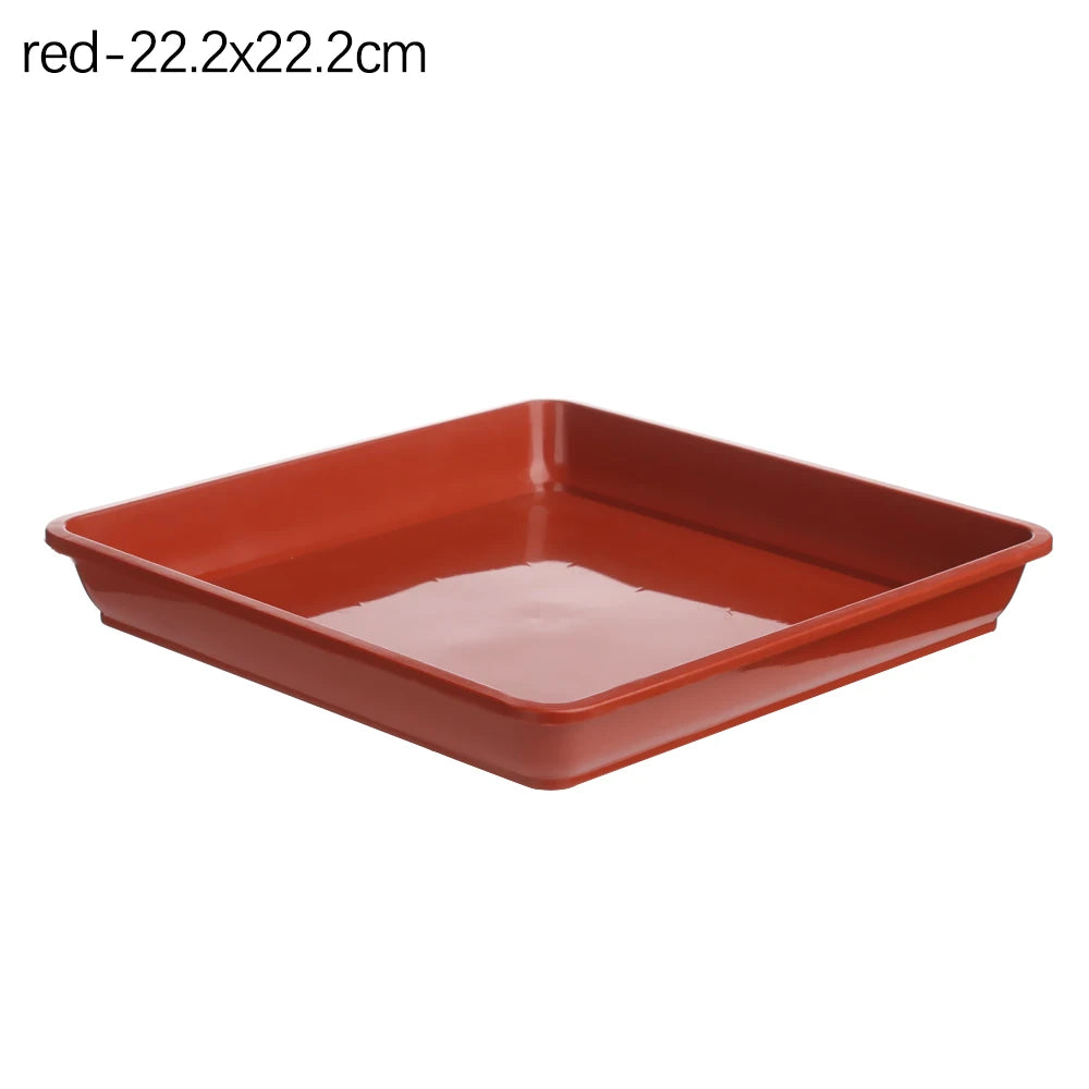 Hot 4/6/7/8/10 inch Plastic Plant Pot Saucer Drip Trays Saucers Indoor Outdoor Heavy Duty Square Flower Pot Brown/White/Black