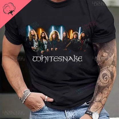 Best Vintage Whitesnake Summer Tour Concert 2018 Cotton Shirt Whitesnake Love Hunter Tour Dinari Men TShirt Harajuku Tee Tops