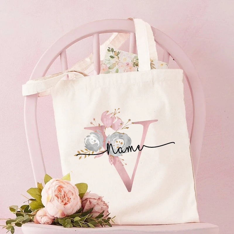 Personalized Bridesmaid Tote Bags Maid of Honor Custom Name  Handbag Bridal Bachelorette Party Gifts Bride Wedding Shoulder Bag