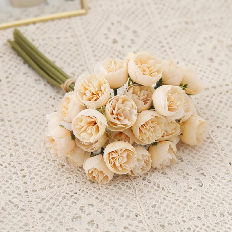 Tenvity 27 Heads Rose Peony Artificial Flowers Bridal Bouquet Home Party Table DIY Decor Fake Flowers Wedding Decoration Flowers