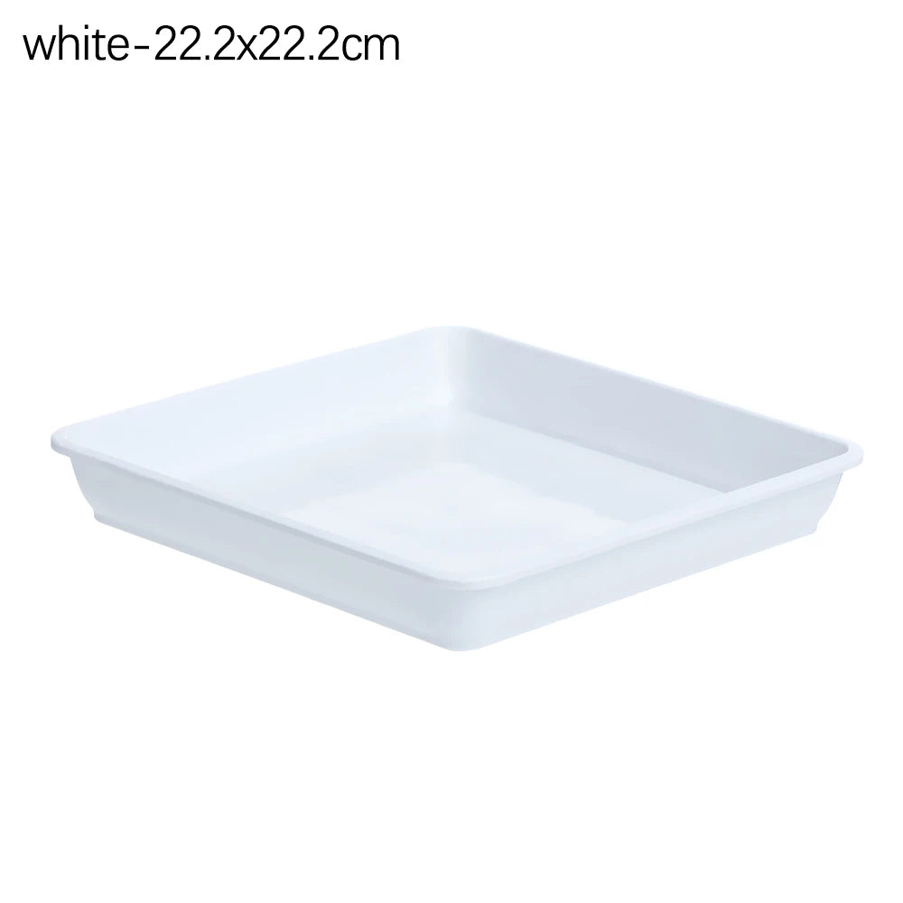 Hot 4/6/7/8/10 inch Plastic Plant Pot Saucer Drip Trays Saucers Indoor Outdoor Heavy Duty Square Flower Pot Brown/White/Black