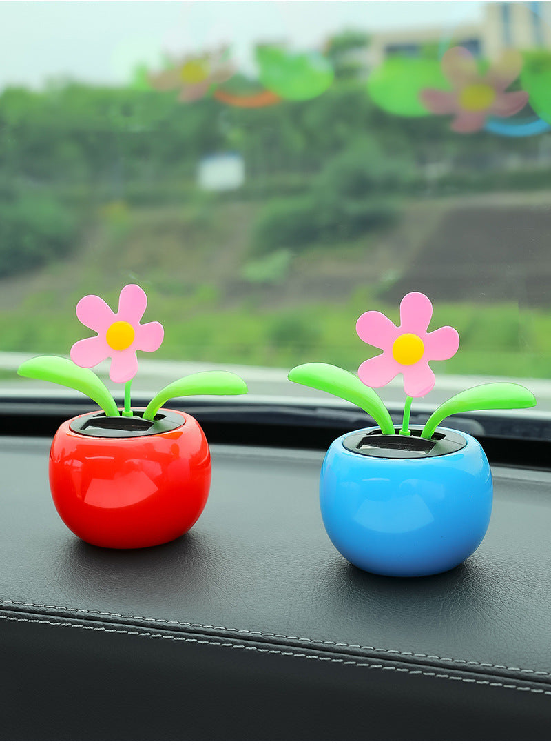 Solar Powered Automatic Swinging Sunflower Dancing Animated Flower Toy Car Interior Decorations Styling Home Decoration