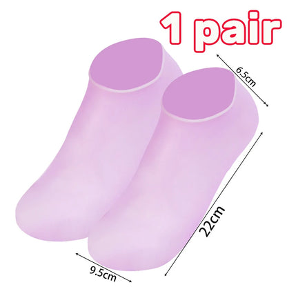 1-5Pairs Silicone Moisturizing Elastic Foot Socks DIY Spa Foot Masks Cracked Dead Skin Protector Reusable Pedicure Cares Tools