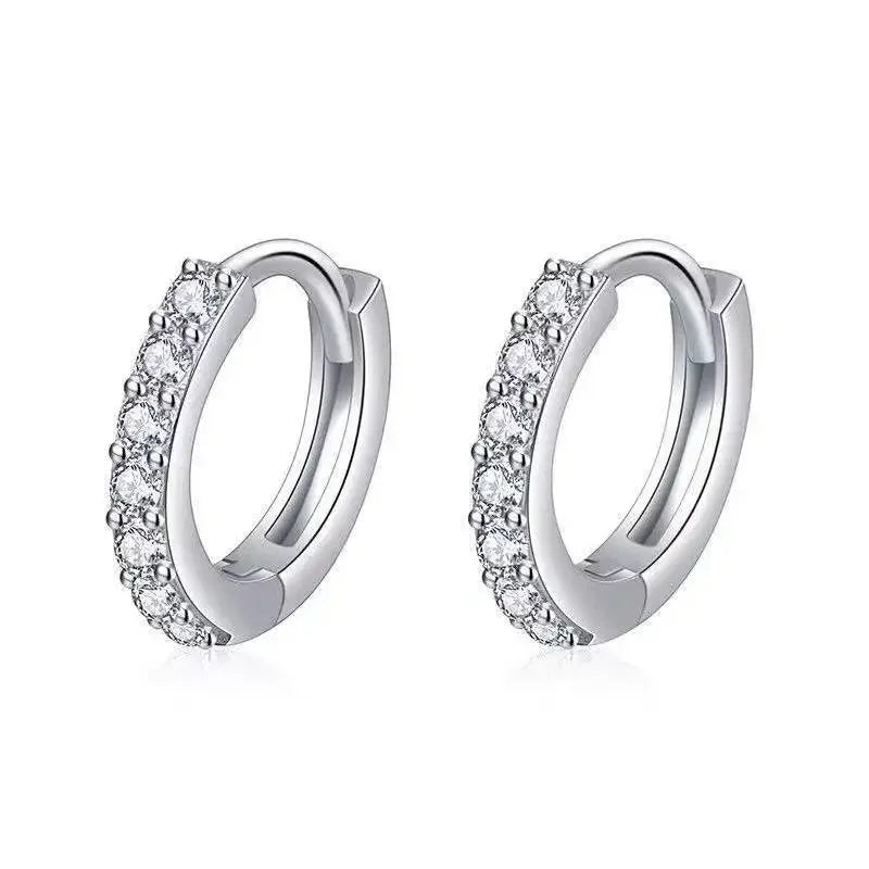 2024 925 Sterling Silver Glossy Hoop Earrings Gold Color Tiny Cartilage Piercing Small Earring Fine Jewelry Accessories