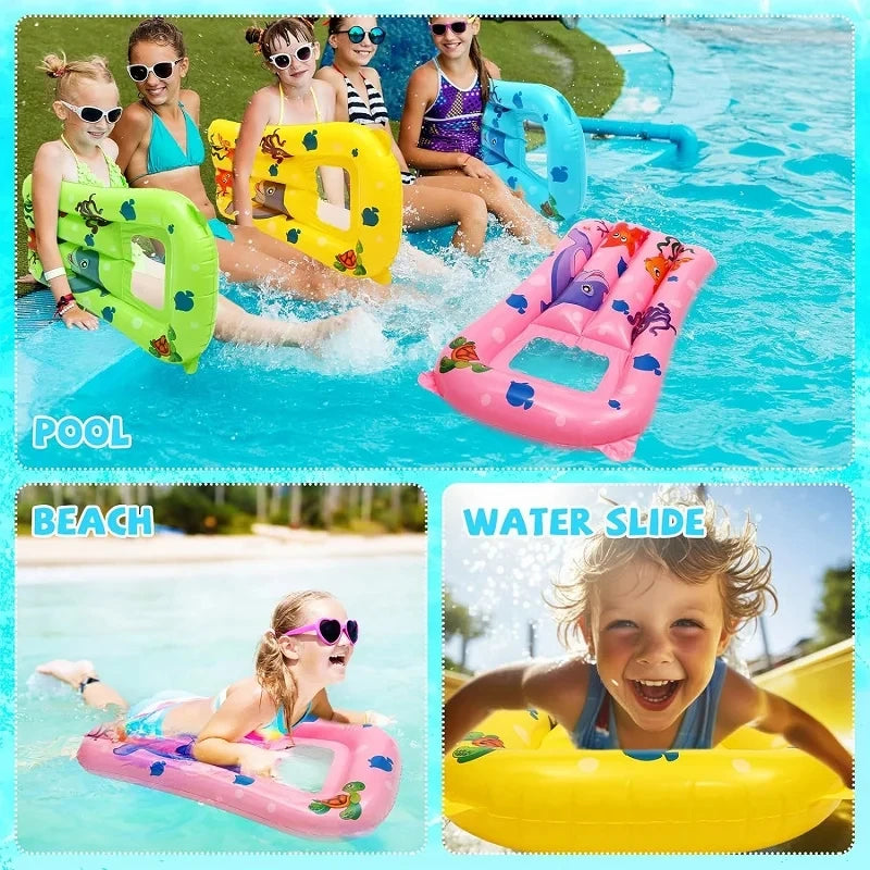 Kids Inflatable Pool Floating Seat Cartoon Swimming Ring Water Hammock Swimming Circle Pool Bathtub Water Play Tube Equipment