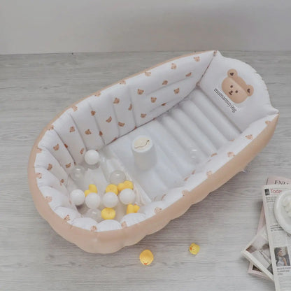 Ins Children Inflatable Bathtub Cartoon Manual Inflatable Baby Bath Indoor Kids Swimming Pool Portable Newborn Shower Products