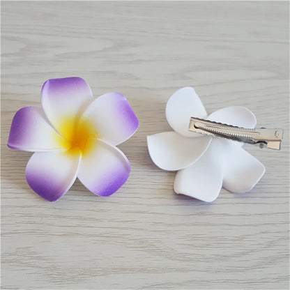 6Pcs Plumeria Flower Hair Clips for Women Girls Hairpins Egg Flower Barrette Hawaiian Wedding Party Bag Hat Accessories