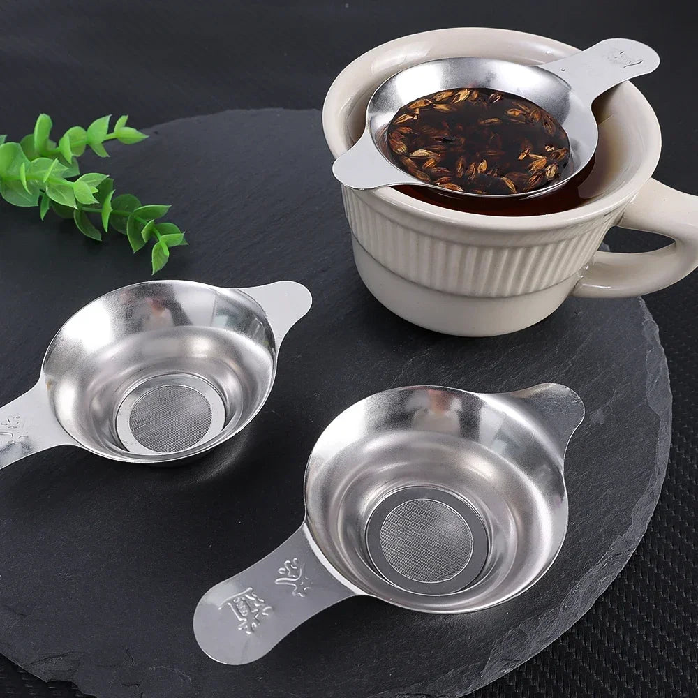 Reusable Fine Mesh Tea Strainers Filter Stainless Steel Tea Filter Leaf Funnel Tea Strainer Infusers Home Kitchen Accessories