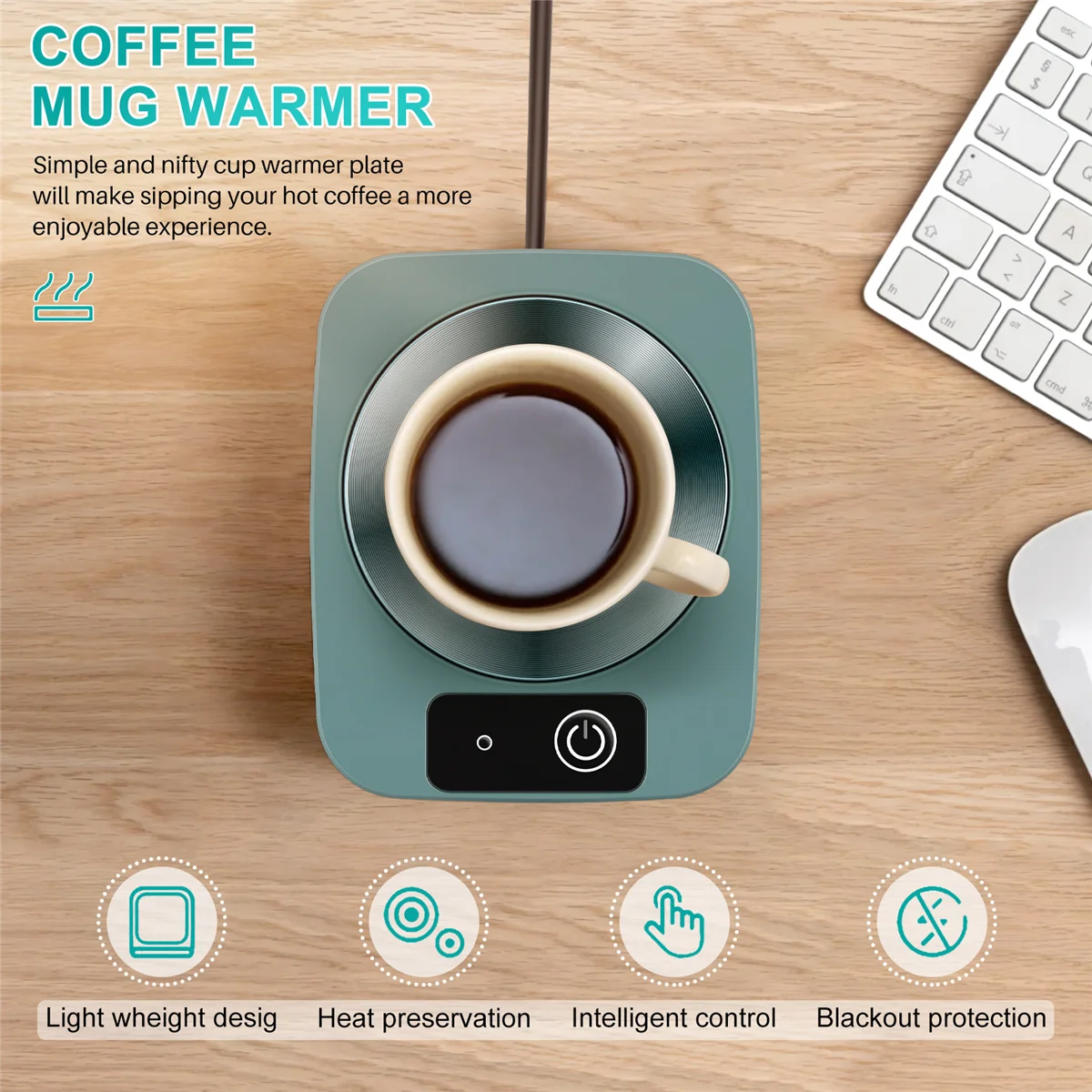 Mug Heater Coffee Mug Cup Warmer Milk Tea Water Heating Pad Cup Heater Warm Mat Constant Temperature Coaster EU Plug