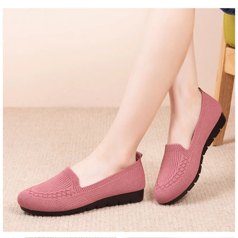 Casual Women's Shoes Summer Mesh Breathable Flat  Ladies Comfort Light Sneaker Socks Women Slip on Loafers Zapatillas Muje