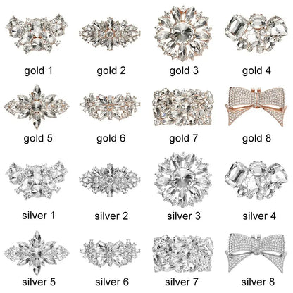 1PC Shiny Crystal Shoes Decorations Clip Women High Heel Rhinestone Charm Buckle Bag Pendant Brooch Wedding Bride Accessories