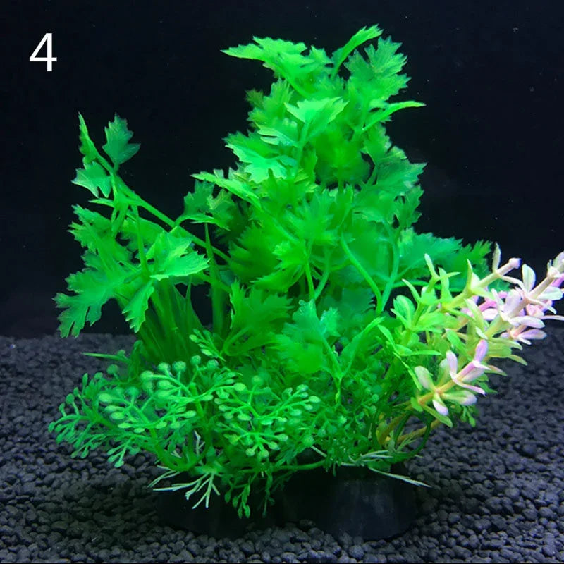 Artificial Aquarium Decor Plants Water Weeds Ornament Aquatic Plant Fish Tank Grass Decoration Accessories 14cm