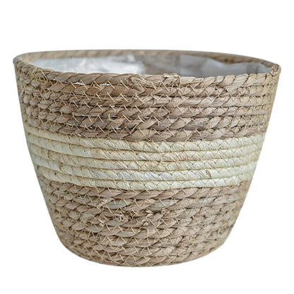 Seagrass Planter Basket Flower Pots Cover Storage Basket Plant Containers Hand Woven Basket Planter For Modern Home Decor