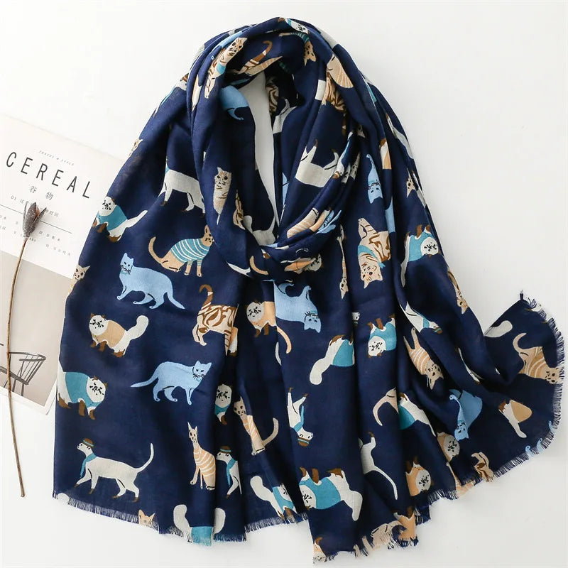 Women Lovely Cute Animal Dachsund Dog Pattern Viscose Shawls And Wraps Snood Pashmina Stole Bufandas Muslim Hijab Sjaal 180*85Cm