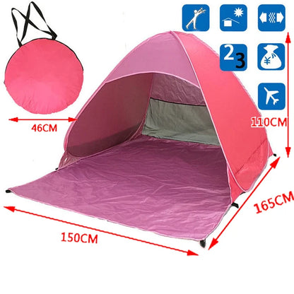 Quick Automatic Opening beach tent sun shelter UV-protective tent shade lightwight pop up open for outdoor camping fishing