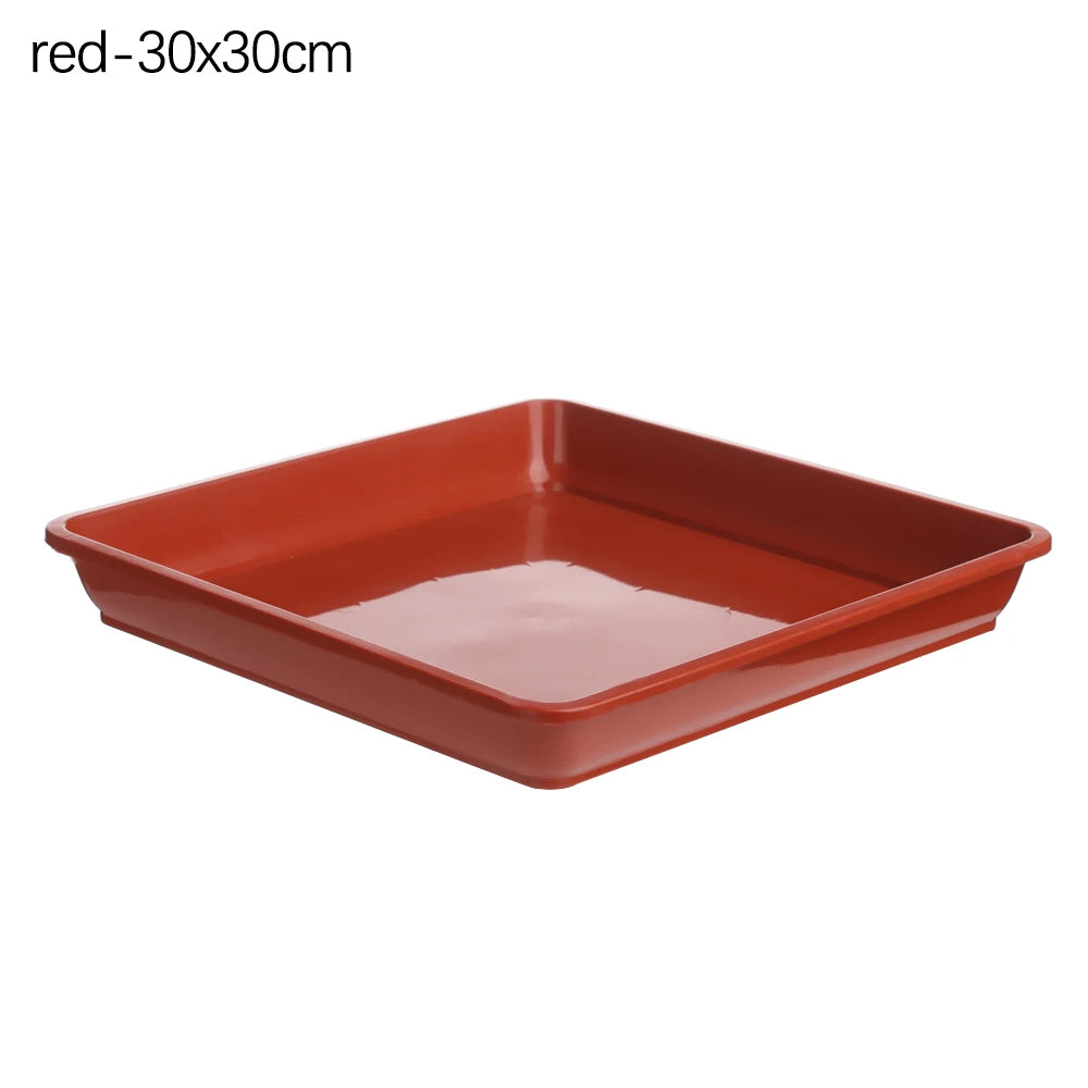 Hot 4/6/7/8/10 inch Plastic Plant Pot Saucer Drip Trays Saucers Indoor Outdoor Heavy Duty Square Flower Pot Brown/White/Black