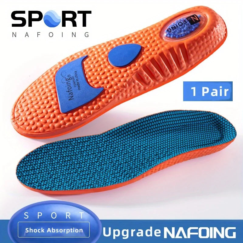 Upgrade Sports Shock Absorption Insole PU Memory Foam Breathable Arch Support Orthopedic Shoes Pad Men Women Soles