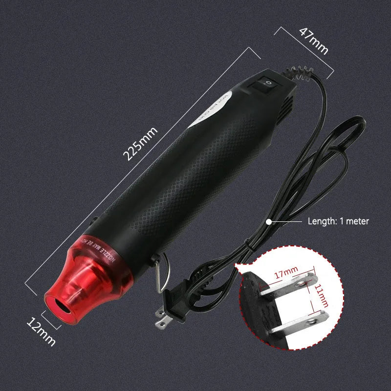 EU US 110V 220V Handheld Hot Air Gun Electric Heating Gun 300W Hot Air Temperature Gun for DIY Craft Wrap Plastic Shrink Tool