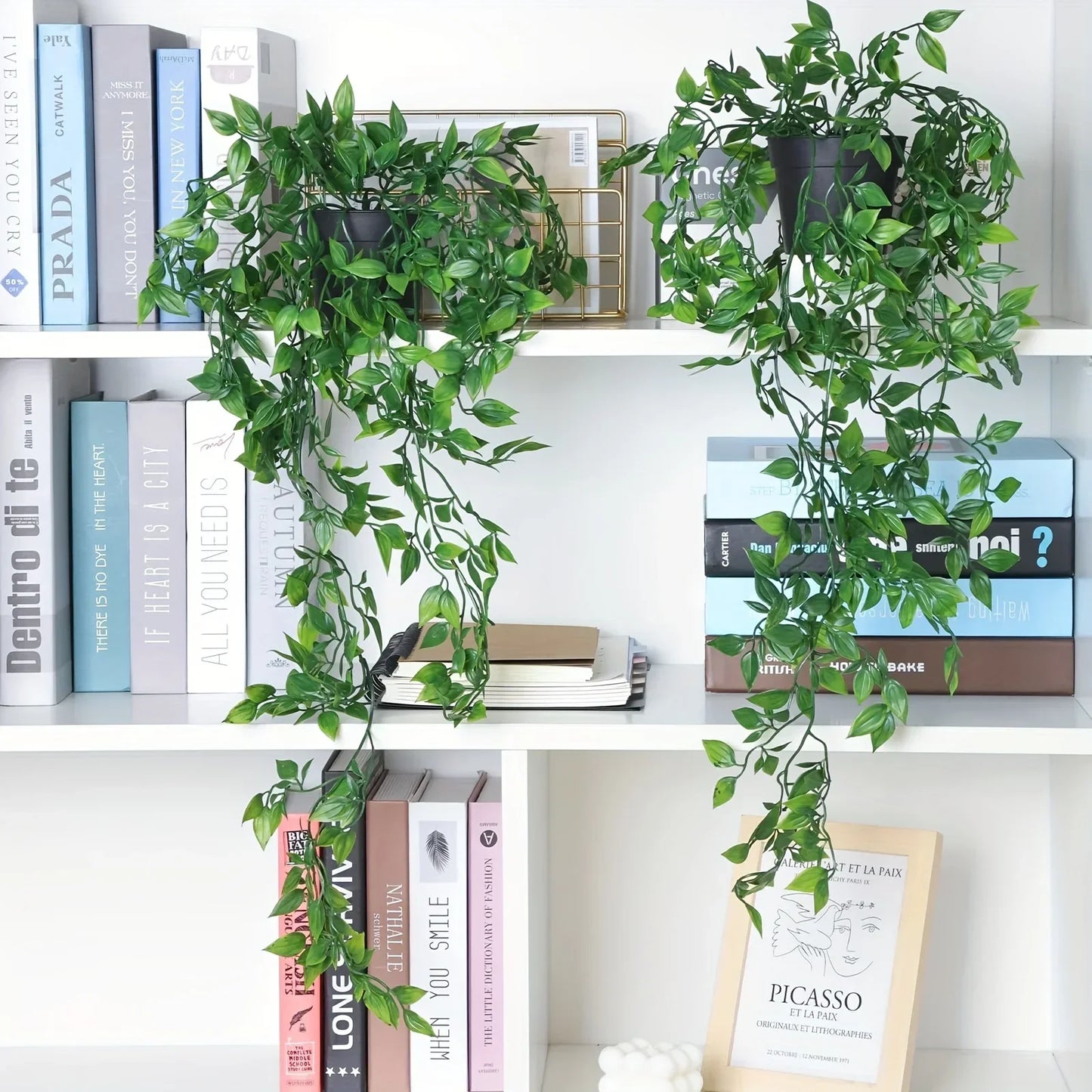 HAOSHICS Artificial Hanging Plant Mandala Vine Fake Potted Plant For Indoor Outdoor Decoration