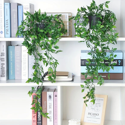 HAOSHICS Artificial Hanging Plant Mandala Vine Fake Potted Plant For Indoor Outdoor Decoration