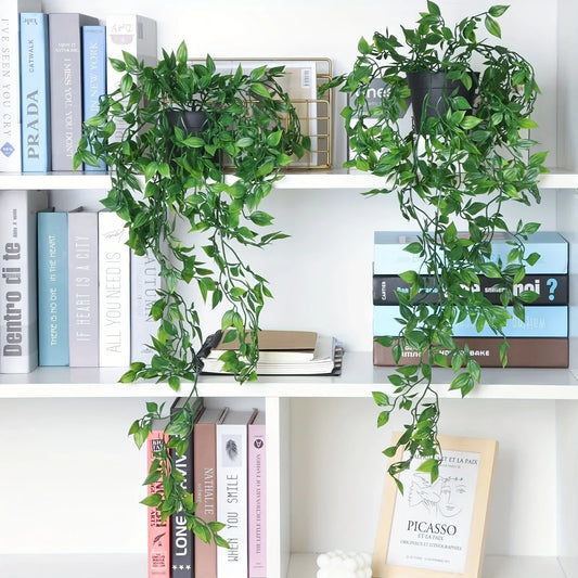 HAOSHICS Artificial Hanging Plant Mandala Vine Fake Potted Plant For Indoor Outdoor Decoration