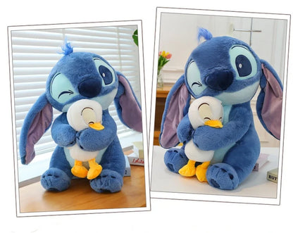 30/45cm Kawaii Plush Stitch Cartoon Hugs Donald Duck Stuffed Doll Children To Appease Sleeping Cartoon Collection Holiday Gifts