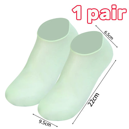 1-5Pairs Silicone Moisturizing Elastic Foot Socks DIY Spa Foot Masks Cracked Dead Skin Protector Reusable Pedicure Cares Tools