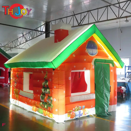 New Design 3x3m Outdoor Santa Grotto Inflatable Christmas House Tent Inflatable Cabin Decoration For Events