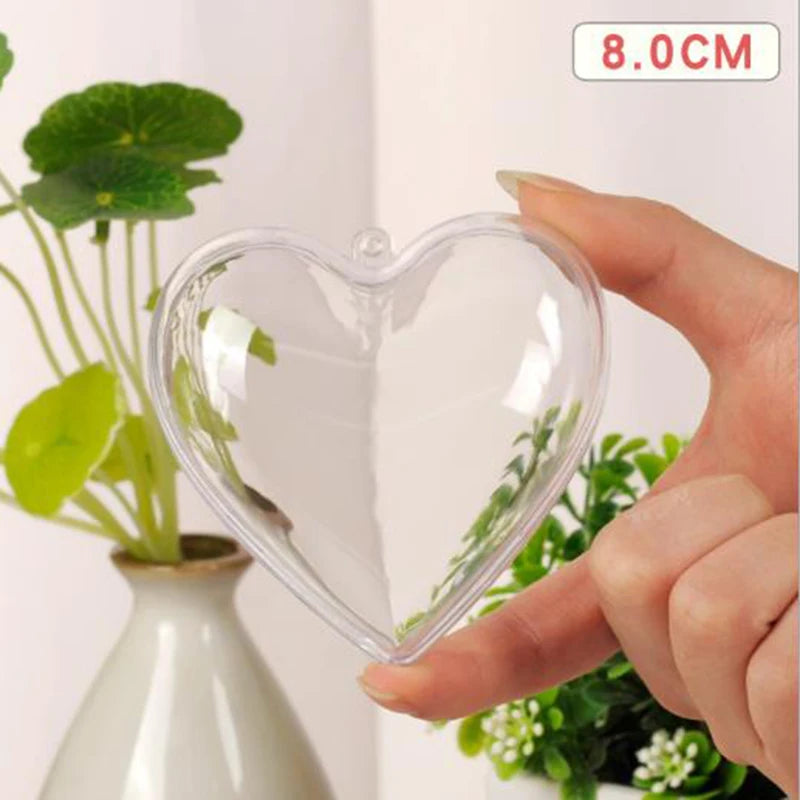 4-10cm Transparent Open Plastic Christmas Tree Pendant Home Decoration Ball Clear Bauble Ornament Gift Present Box Decoration