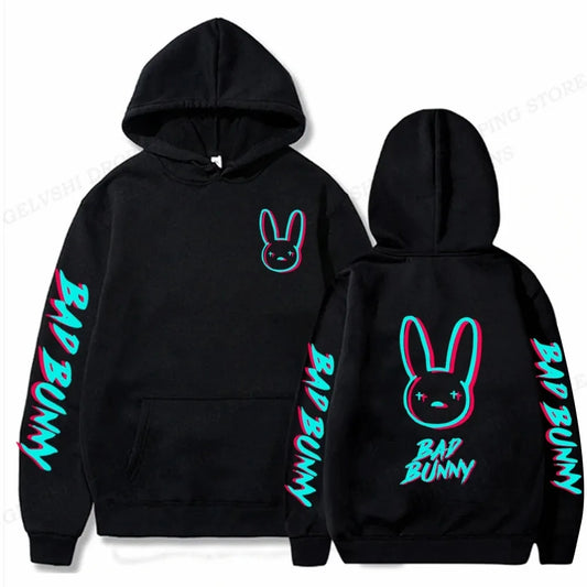 Bad Bunny Hoodie Men Fashion Hoodie Women Sweats Men's Hoodies Hip Hop Rabbit Sweatshirt Boy Coats Men's Clothing Rapper