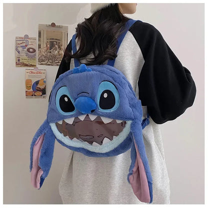 HOT Stitch See-through Bag Plush Doll Backpack Girls Large Capacity Cute Funny Backpack Anime Kawaii Cartoon School Bag Mochila