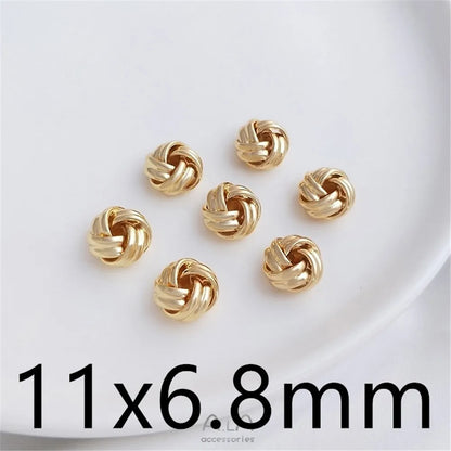 14K Gold Wrapped Knot Twisted Ring Separated Bead Sleeve Accessories Handmade DIY Earrings Bracelets Handmade Materials K053