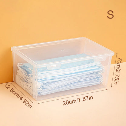 1 Large Capacity Desktop Storage Box, Stackable Clamshell Box, Suitable For Bathroom, Kitchen, Office, Transparent Storage Box