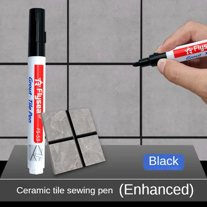 Grout Pen Waterproof Tile Marker Wall Seam Pen, for Tiles Floor Bathroom Decontamination Seam Repair (Black,White,Beige)