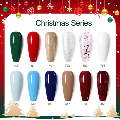 Venalisa Nail Gel Polish Kit Christmas Gift Winter Color Collection Semi Permanent New Learner Nude Pink Nail Varnish Set