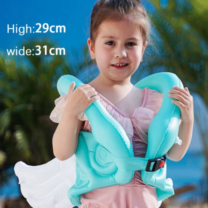 Children's Assisted Inflatable Swimming Vest Baby Life Jacket Water Sports Swimsuit Swimming Pool Accessories  Angel Wings