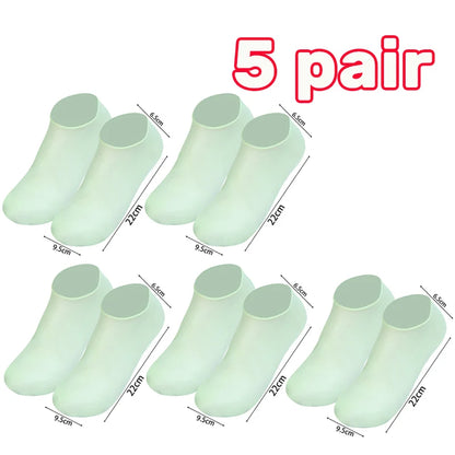 1-5Pairs Silicone Moisturizing Elastic Foot Socks DIY Spa Foot Masks Cracked Dead Skin Protector Reusable Pedicure Cares Tools