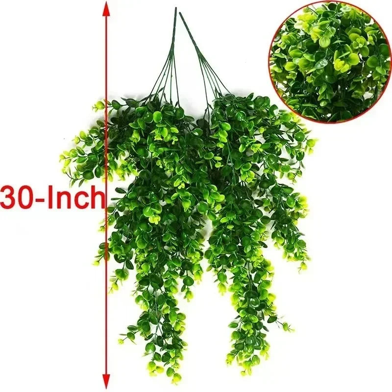 Artificial Flower Vines Simulate Green Plants Wall Ornaments Outdoor Garden Decorations Wedding Decor DIY Eucalyptus Plants