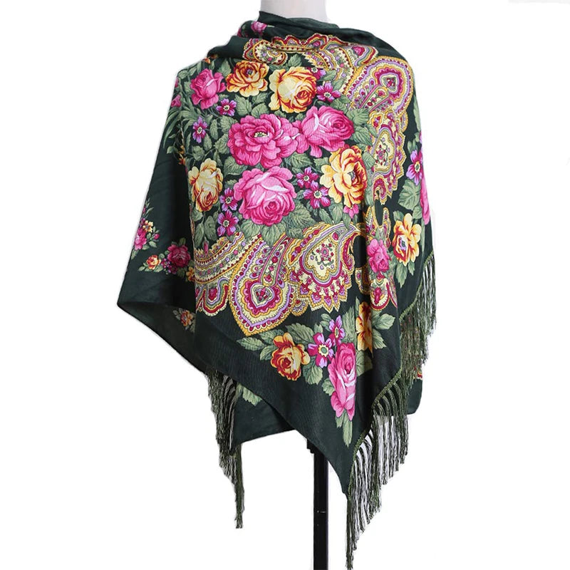 2023 Embroidery Shawls Female Designer Women Winter Scarf Pashmina Flower Bufandas Foulard Warm Hijab Wraps Travel Stoles