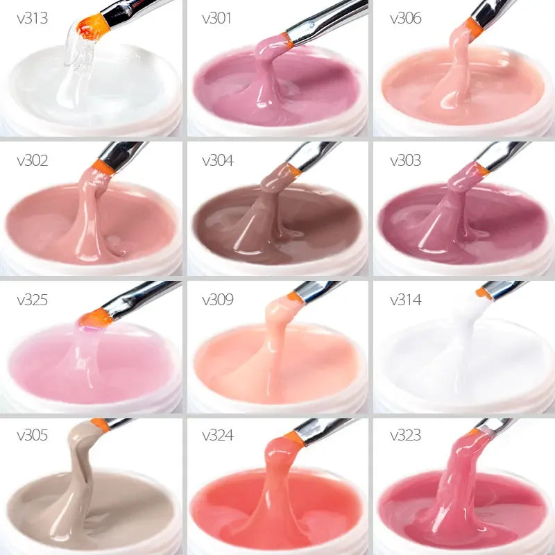 15ml UV Construction Gel Semi-transparent Builder Clear Jelly Pink Camouflage Venalisa Nail Building Extending Self Leveling Gel