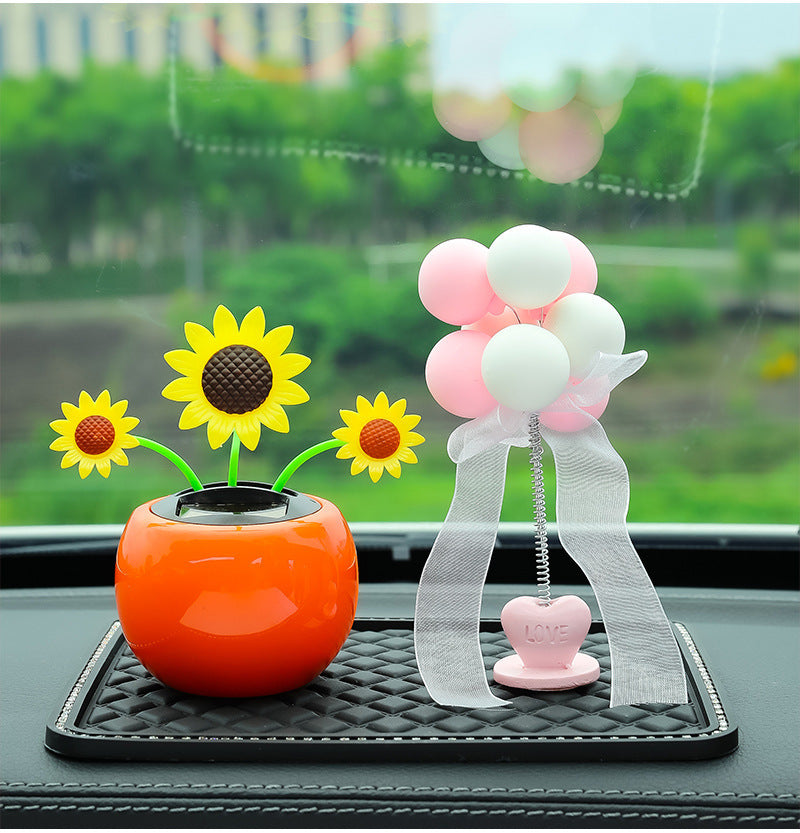 Solar Powered Automatic Swinging Sunflower Dancing Animated Flower Toy Car Interior Decorations Styling Home Decoration