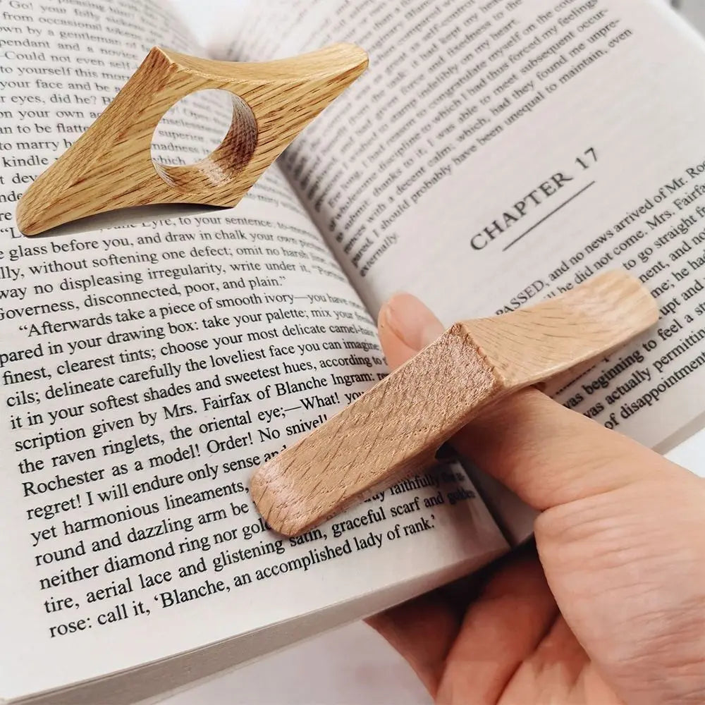 Wooden Thumb Bookmark One Hand Reading Thumb Book Support Book Page Holder Book Lovers Fast Reading Aids Tools Gifts