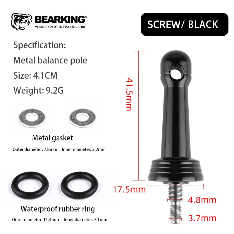 BEARKING Universal Fishing Wheel Balance Rod Anti Collision Insertion Screw in Equipped with Gasket Waterproof Rubber Ring