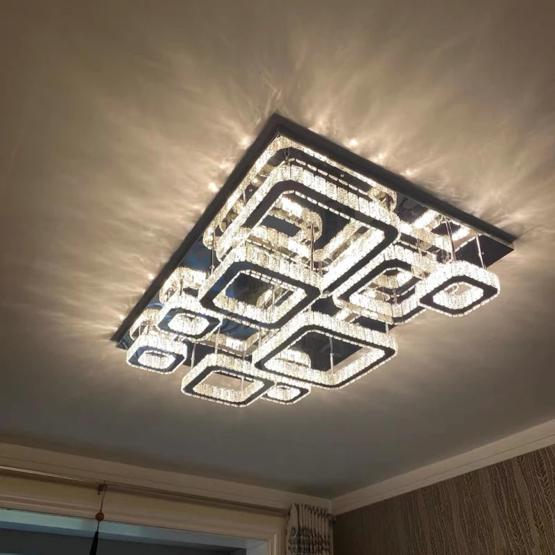 Modern LED Crystal Ceiling Lamp Home Decoration Luxury Crystal Lighting Chandelier Lighting Living Room Bedroom Kitchen Lustre