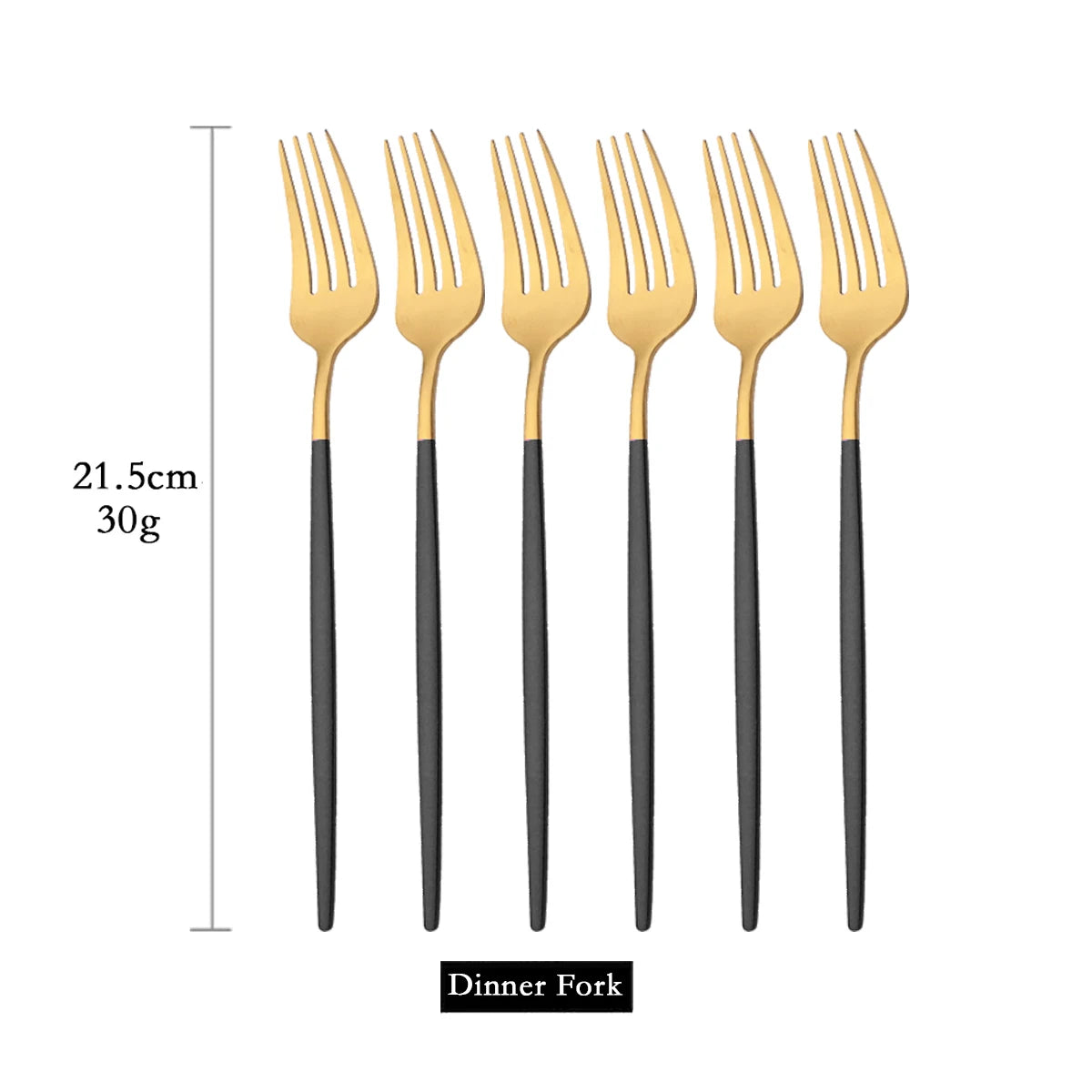 Green Gold 6Pcs Dinner Fork Tableware Dinnerware Stainless Steel Silverware Kitchen Party Flatware Matte Black Cutlery Set