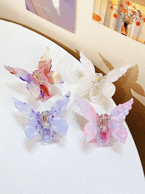 Women High Quality Acetate Colorful Butterfly Hair Claws Elegant Hair Decorate Hairpins Long Hair Hold Headband Hair Accessories